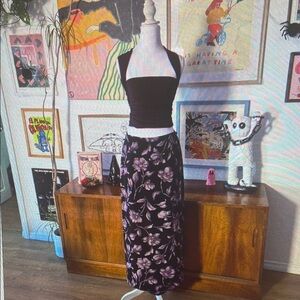 Floral Black and Pink Women's Skirt